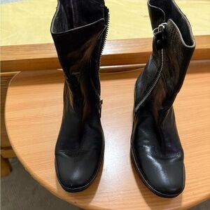 Fly London Black Leather Heeled Boots